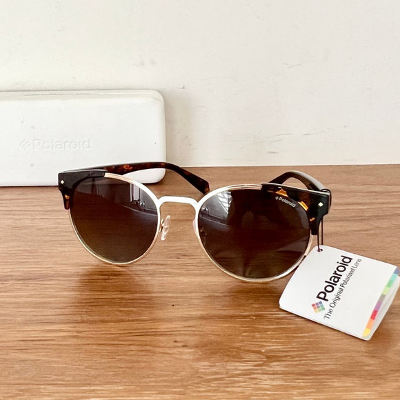 NWT Polaroid Full Rim Cat Eye Sunglasses Brown Unisex PLD 6038/S/X - Picture 2 of 8